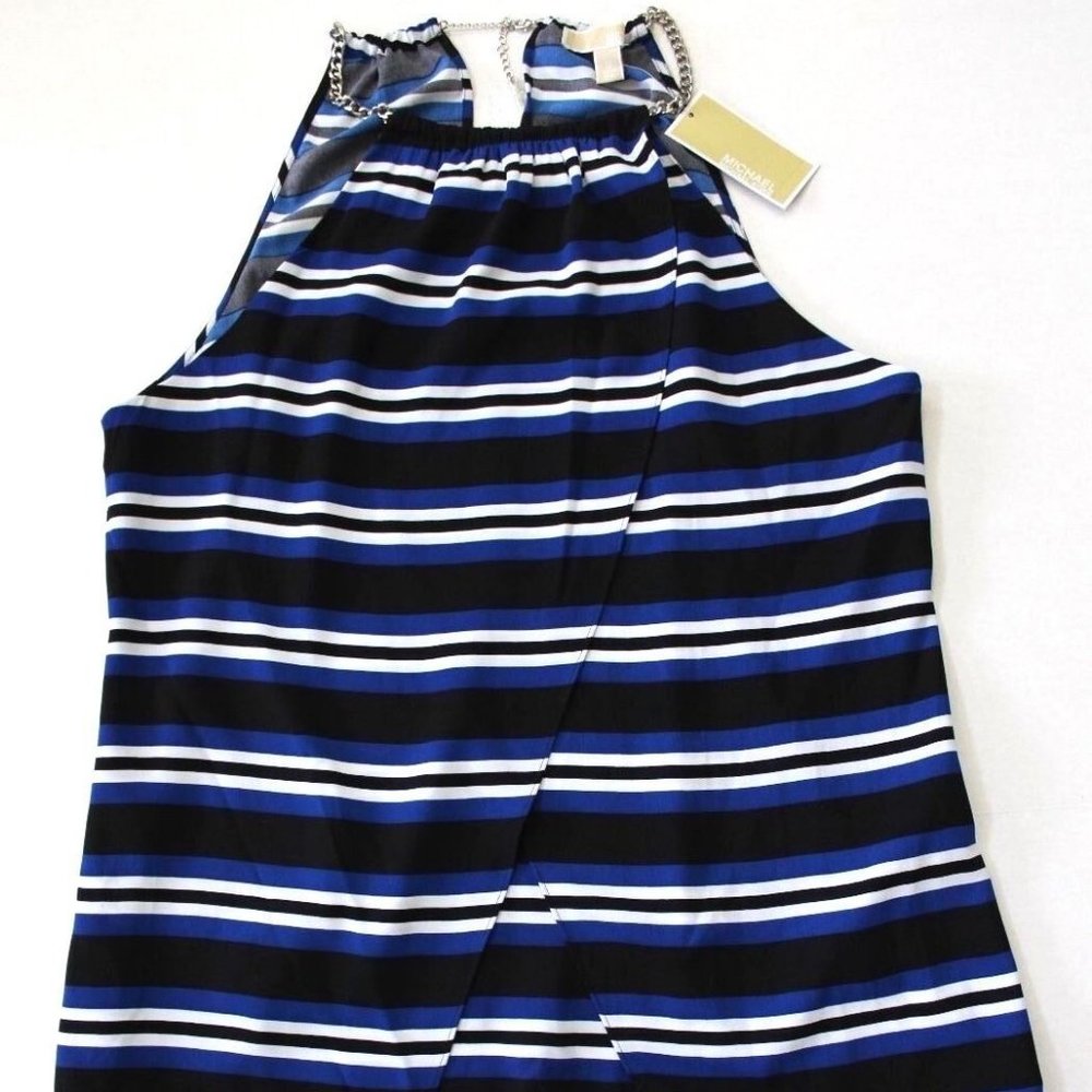 Michael Kors Tulip Front Chain Halter Blouse Size 12